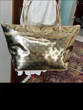 Kate Spade  Camelia Street Sophia polkadot embossed metallic Tote / Shoulder Bag